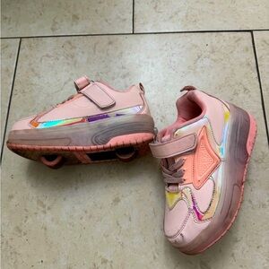 Kids Pink Light-Up Roller Shoes